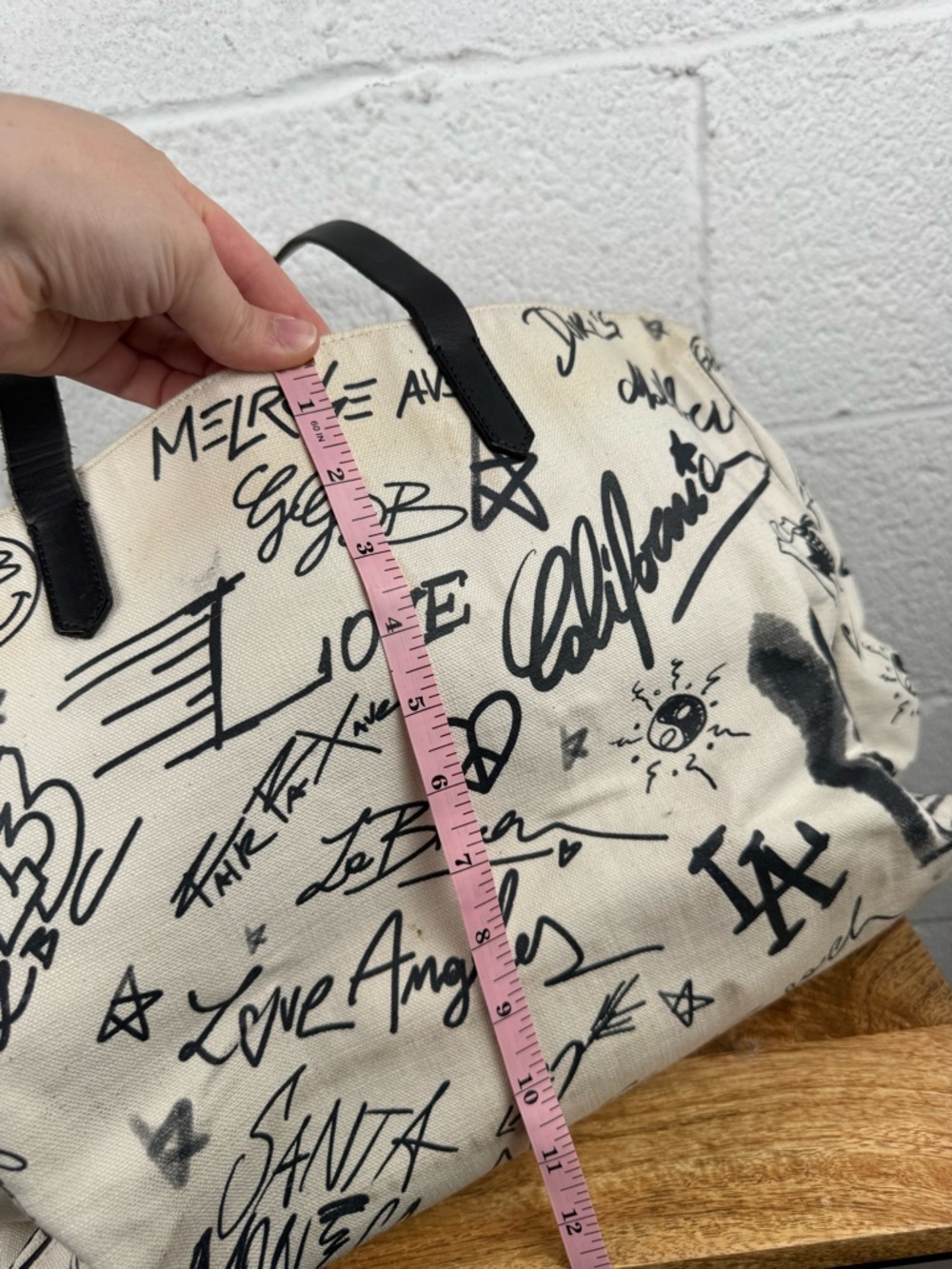 Golden Goose Natural Kuroki Graffiti Canvas Tote Bag Made in Italy - Picture 15 of 16